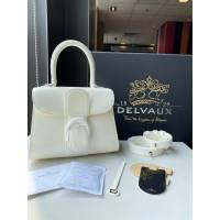 Delvaux頂級原單Brillant box皮雙環白色手提女包 德爾沃專櫃經典款Brillant PM包袋 bxs1067