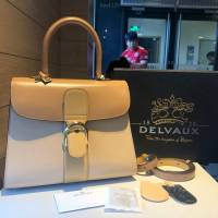 Delvaux頂級原單Brillant box皮雙環象牙白手提女包 德爾沃專櫃經典款Brillant PM包袋 bxs1120