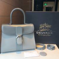 Delvaux頂級原單Brillant box皮雙環象牙白手提女包 德爾沃專櫃經典款Brillant PM包袋 bxs1122