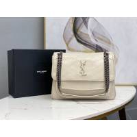 YSL专柜款女包 聖羅蘭經典款niki油蠟皮包包 YSL肩背斜挎包 498883  jjh1006