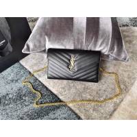 YSL专柜款女包 聖羅蘭經典款MONOGRAM魚子醬原廠皮信封包 YSL肩背斜挎包 377828  jjh1048