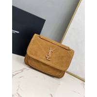 YSL专柜款女包 聖羅蘭經典款MONOGRAM翻蓋麂皮手袋 YSL肩背斜挎包 533037  jjh1070