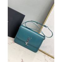 YSL专柜款女包 聖羅蘭經典款MONOGRAM金屬旋扣大號郵差包 YSL肩背斜挎包 634305  jjh1079