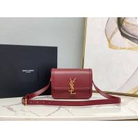 YSL专柜款女包 聖羅蘭經典款MONOGRAM金屬旋扣小號郵差包 YSL肩背斜挎包 634306  jjh1084