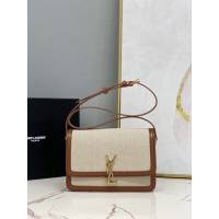 YSL专柜款女包 聖羅蘭經典款MONOGRAM金屬旋扣郵差包 YSL肩背斜挎包 634305  jjh1112