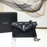 YSL专柜款女包 聖羅蘭經典款絎縫小羊皮迷你號郵差包 YSL肩背斜挎包 602333  jjh1128