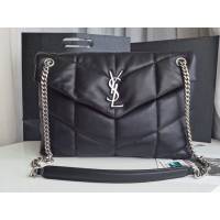 YSL专柜款女包 聖羅蘭經典款LOULOU PUFFER絎縫小羊皮包 YSL肩背斜挎包 577475  jjh1156