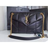 YSL专柜款女包 聖羅蘭經典款LOULOU PUFFER絎縫小羊皮包 YSL肩背斜挎包 577475  jjh1158