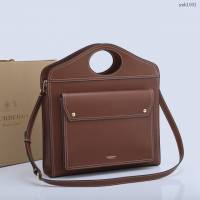 Burberry專門店新款大號41cm撲克包 巴寶莉全皮手拎側背女包 yxb1001