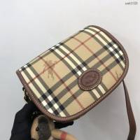 Burberry專門店新款中古vintage系列新款單肩斜挎馬鞍包 巴寶莉單肩斜挎女包 yxb1028