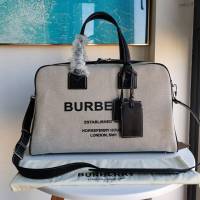 Burberry專門店新款精製手提包 巴寶莉Horseferry印花棉質帆布手提包 yxb1078