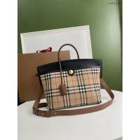 Burberry專門店新款Society賽爾迪手袋 巴寶莉Vintage復古格紋手提女包 yxb1150