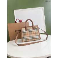 Burberry專門店新款小號Title泰爾勒手袋 巴寶莉Vintage復古格紋手提肩背女包 yxb1155