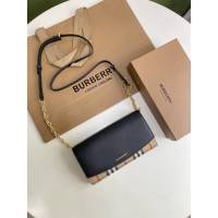 Burberry專門店新款House格紋拼皮革錢夾 巴寶莉小型手袋鏈條錢包 yxb1226