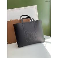 Burberry專門店新款塗層牛皮手拎肩背tote包 巴寶莉男士托特包購物袋 yxb1326