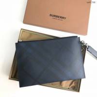 Burberry專門店新款手拿包格紋拉鏈收納袋 巴寶莉經典款男士手包 yxb1344