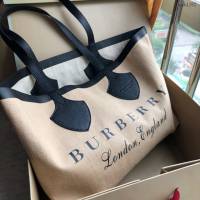 Burberry專門店新款購物袋吉安特包女包 巴寶莉雙面兩用托特包購物袋 yxb1352