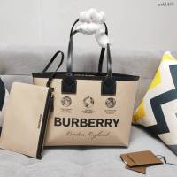 Burberry專門店新款小號托特包 巴寶莉棉質帆布手提購物袋 yxb1400