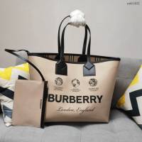 Burberry專門店新款大號托特包 巴寶莉棉質帆布手提購物袋 yxb1402