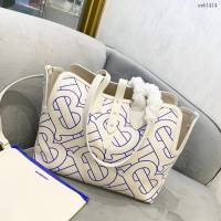 Burberry專門店新款帆布購物袋 巴寶莉棉質帆布手提托特包 yxb1414