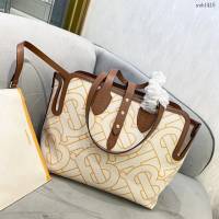 Burberry專門店新款帆布購物袋 巴寶莉棉質帆布手提托特包 yxb1415