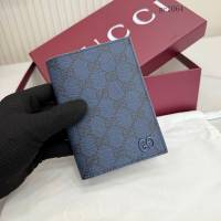 Gucci專櫃經典印花男士雙折錢夾 古馳陶瓷質感GG對折護照夾錢包 795229  gc1064