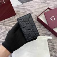Gucci專櫃2026新款雙G印花粒面牛皮革對折錢包 古馳Imprint系列女士錢夾 835011  gc1073