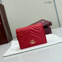 Gucci專櫃2026新款按扣對折拉鏈錢包 古馳Marmont系列翻蓋女士錢夾卡包 466492  gc1089