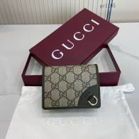 Gucci專櫃2026新款D形環扣錢包 古馳Emblem系列女士按扣錢夾卡夾 820692  gc1105