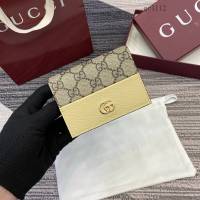 Gucci專櫃2026新款拼接女士拉鏈錢包 古馳Marmont系列按扣拼色錢夾卡夾 841358  gc1112