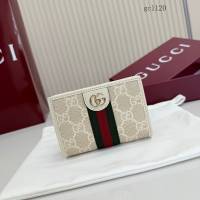 Gucci專櫃經典印花織帶按扣錢夾 古馳Ophidia系列女士短款錢包 838468  gc1120