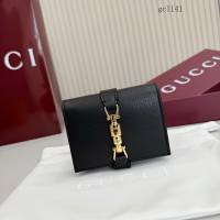 Gucci專櫃2026新款鎖扣對折錢夾 古馳Jackie1961系列全皮女士錢包 867166  gc1141