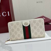 Gucci專櫃經典織帶男女錢夾 古馳Ophidia系列長款拉鏈零錢包 838484  gc1172