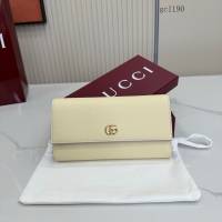 Gucci專櫃全皮翻蓋長款零錢包 古馳Marmont系列女士長款錢包 456116  gc1190