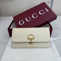 Gucci專櫃半馬銜扣長款錢包 古馳女士全皮翻蓋長款錢夾 848791  gc1203