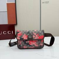 Gucci專櫃2026新款男女大理石紋腰包 古馳迷彩系列翻蓋單肩斜挎包 752597  gc1227