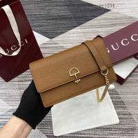 Gucci專櫃大號半馬銜扣翻蓋單肩斜挎包 古馳Softbit系列肩背包鏈條包 837373  gc1234