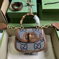 gucci專櫃新款手袋 古馳Bamboo 1947系列竹節迷你手袋 jcp1572