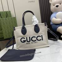 gucci專櫃2024早春系列帆布手提袋 古馳飾Gucci印花迷你托特包 jcp1612