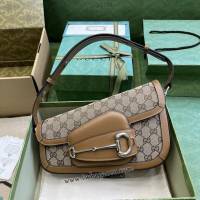 gucci專櫃2024新款原廠皮斜挎手袋 古馳Gucci Horsebit 1955系列小號肩背包 jcp1776