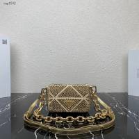 Prada專櫃2023新款水晶包 1BD329 普拉達仿水晶迷你手袋鏈條肩背包 csp1602