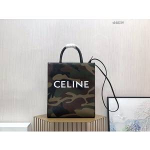 Celine專櫃2023新款手提托特包 191542 賽琳CABAS TRIOMPHE迷彩帆布購物袋 sldj2218