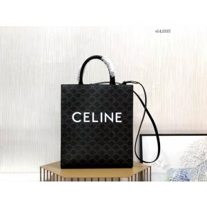 Celine專櫃2023新款手提托特包 191542 賽琳CABAS TRIOMPHE帆布小號豎款手袋 sldj2222