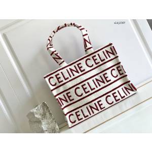 Celine專櫃2023新款字母托特包 賽琳CABAS THAIS大號通體印花織物購物袋 sldj2307