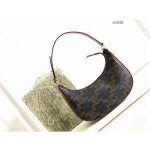 Celine專櫃2023新款大花系列腋下包 賽琳AVA XL標識印花牛皮革手袋 sldj2451
