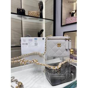 Chanel專櫃新款22B新品小盒子女包 AP1447Y 香奈兒鏈條小金球化妝包 djc4388
