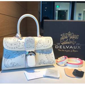 Delvaux全新雕刻和穿孔工藝腰果花brilliant手袋 德爾沃專櫃經典款爆款BL手提肩背女包 bxs1135