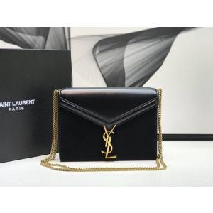 YSL专柜款女包 聖羅蘭經典款CASSANDRA絨面革牛皮鏈條包 YSL肩背斜挎包 532750  jjh1056