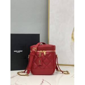 YSL专柜款女包 聖羅蘭經典款VANITY方形絎縫粒面壓印手袋 YSL環繞式拉鏈化妝包 649779  jjh1119