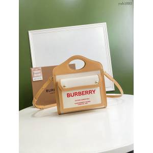 Burberry專門店新款小號撲克包 巴寶莉帆布托特包手提肩背女包 yxb1093